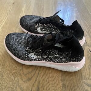 Nike Free RN Flyknit  Women's Running Shoes Size 6.5 Black Pink